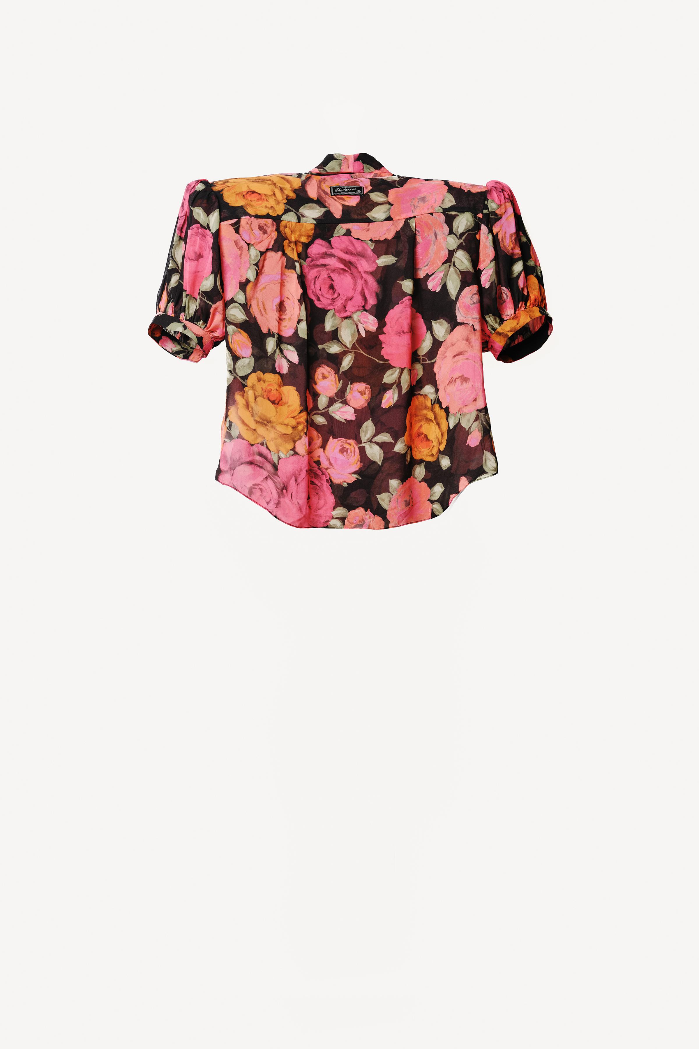 FLORAL SHOULDER PAD BLOUSE WILLY CHAVARRIA X ZARA